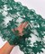 Hunter Green Floral Embroidered Lace Table Runner by the Yard, 14" Wide Sequin Mesh Lace Trim with Scalloped Edges